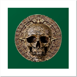 Aztec Skull Calendar Posters and Art